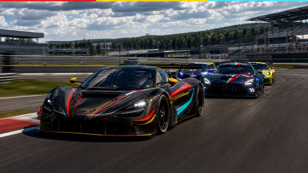 RaceVIP GT racing pack showing a sim racing field for weekly challenge news